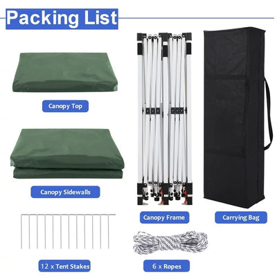 YUEBO 10'x20' Ez Pop Up Canopy Tent Commercial Instant Canopies with 6 Removable Side Walls Portable & Carrying Bag for Patio Picnic Carport Party Wedding, Blue Navy