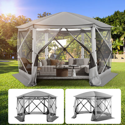 Cobizi 12'x12' Portable Pop-Up Camping Gazebo, Screen Tent with Mosquito Netting SPC000185