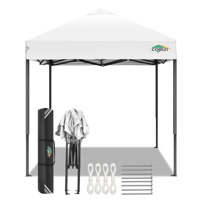 COBIZI 6.5x6.5 FT Pop up Canopy, Waterproof Commercial Canopy Tent,Outdoor Garden Gazebo, with Carry Bag