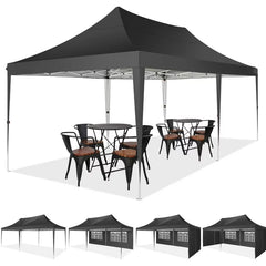 YUEBO 10'x20' Ez Pop Up Canopy Tent Commercial Instant Canopies with 6 Removable Side Walls Portable & Carrying Bag for Patio Picnic Carport Party Wedding, Blue Navy
