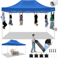 HOTEEL 10x15 Pop Up Canopy Tent Heavy Duty Easy Up Outdoor Canopy Commercial Event Tent Wedding with Roller Bag,UV 50+ & Upgraded No Water Accumulation,Thick Hexagonal Legs