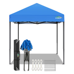COBIZI 6.5x6.5 FT Pop up Canopy, Waterproof Commercial Canopy Tent,Outdoor Garden Gazebo, with Carry Bag