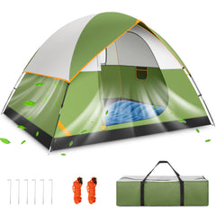 COBIZI 4 Person Tent for Camping, Easy Setup Camping Tent with Rainfly & Screen Windows for Camping/Traveling/Family Gathering/Hiking/Beach