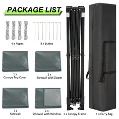 COBIZI 10'x10' Pop Up Canopy Tent with 4 Removable Sidewalls,Waterproof Commercial Instant Gazebo Outdoor Tents for Party/Exhibition/Picnic with Carry Bag