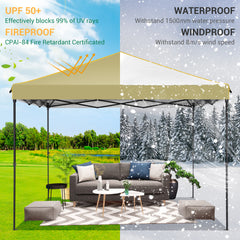 COBIZI 10'x10' Pop Up Canopy Tent with 4 Removable Sidewalls,Waterproof Commercial Instant Gazebo Outdoor Tents for Party/Exhibition/Picnic with Carry Bag