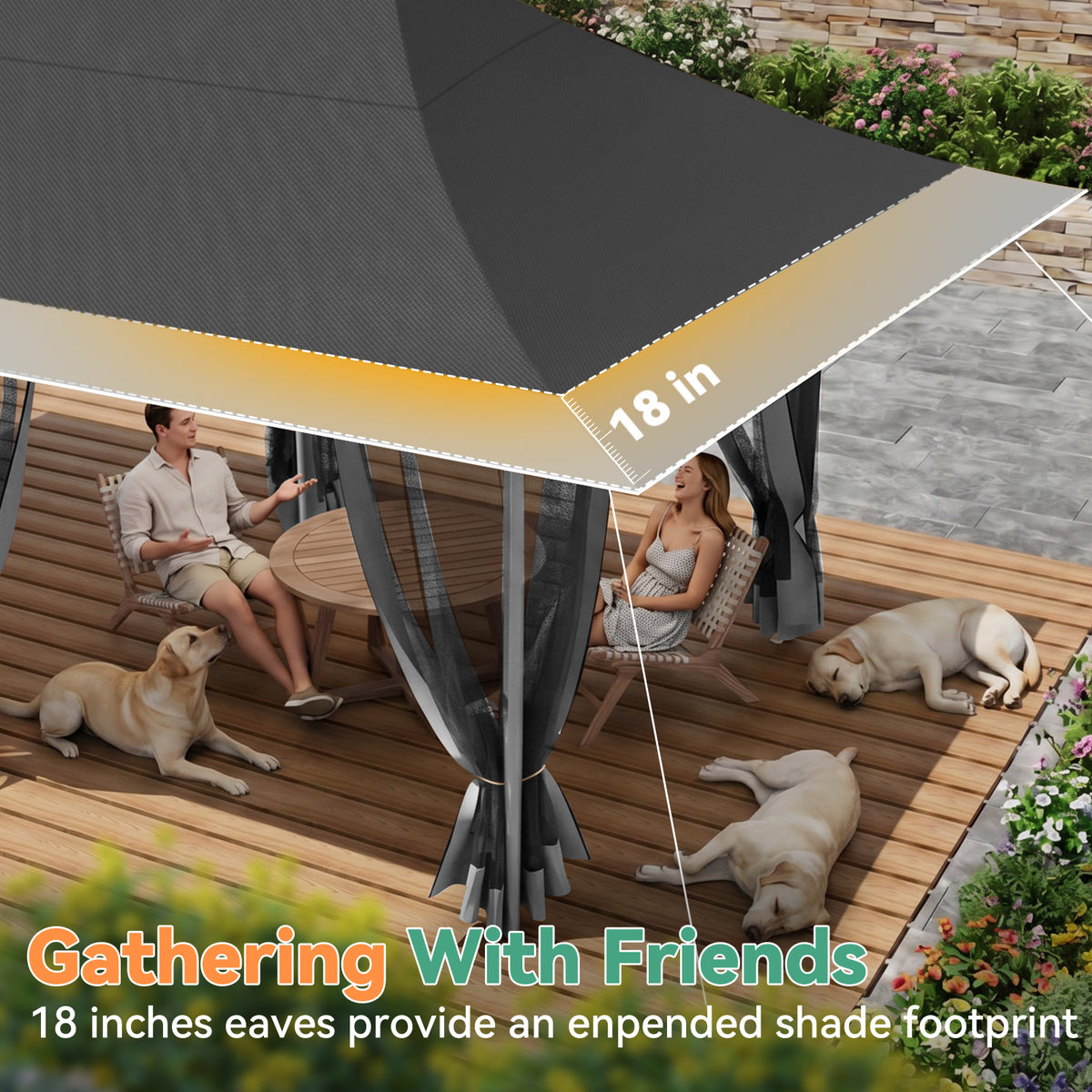 COBIZI 12'x20' Pop Up Gazebo Easy Setup with Mosquito Netting SPC251