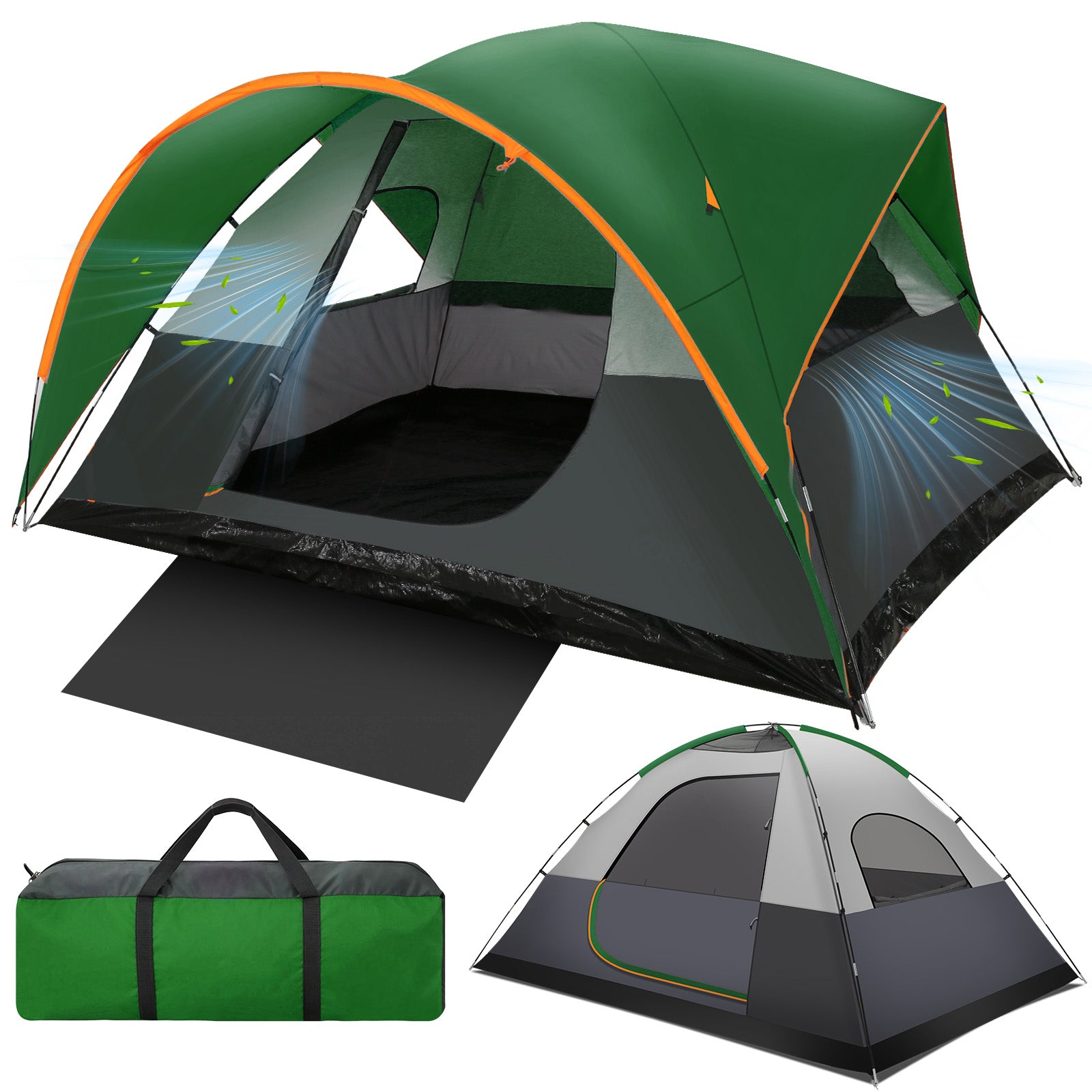 COBIZI 8-10 Person Camping Tent, Waterproof Family Tent with Removable Rainfly, Large Spacious Outdoor Tent with Mesh Ventilation, Easy Setup Portable Tent  SPC000268