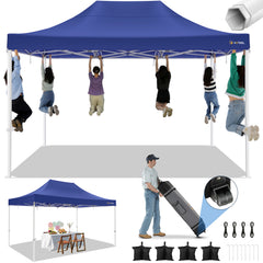 HOTEEL 10x15 Pop Up Canopy Tent Heavy Duty Easy Up Outdoor Canopy Commercial Event Tent Wedding with Roller Bag,UV 50+ & Upgraded No Water Accumulation,Thick Hexagonal Legs