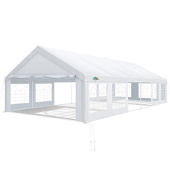 Hoteel 20'x 40' Large Heavy Duty Outdoor Canopy Party Tent with 8 Removable Sidewalls, UV 50+, Waterproof, Wedding Event Shelter Gazebo, Easy to Set up, Big Tent for Birthday Party, BBQ, White