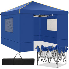 HOTEEL 10' x 10' Outdoor Canopy Party Tent EZ Pop Up Canopy Portable Commercial Instant Canopy Shelter Tent Waterproof Gazebo with 4 Sidewalls & Carry Bag,Stakes & Ropes