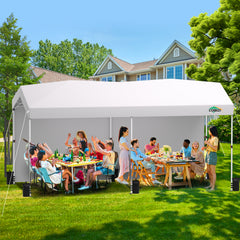 COBIZI 10x20 Pop Up Canopy-Easy Up Carport Canopy with One Push Setup-Outdoor Sun Shade&Waterppof Tent for Parties, Camping, Events-with 2 Sidewalls,Portable Bag,4 Weight Bags,4 Ropes&10 Stakes