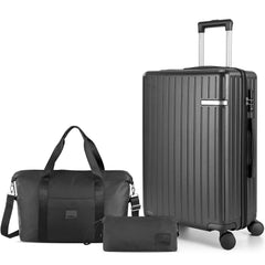 Hoteel 5 Piece Hardshell Luggage Set,Expandable PC+ABS Durable Suitcase,Hardside Lightweight Suitcase with TSA Lock Spinner Wheels,Navy Blue