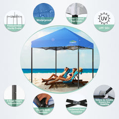 COBIZI 6.5x6.5 FT Pop up Canopy, Waterproof Commercial Canopy Tent,Outdoor Garden Gazebo, with Carry Bag