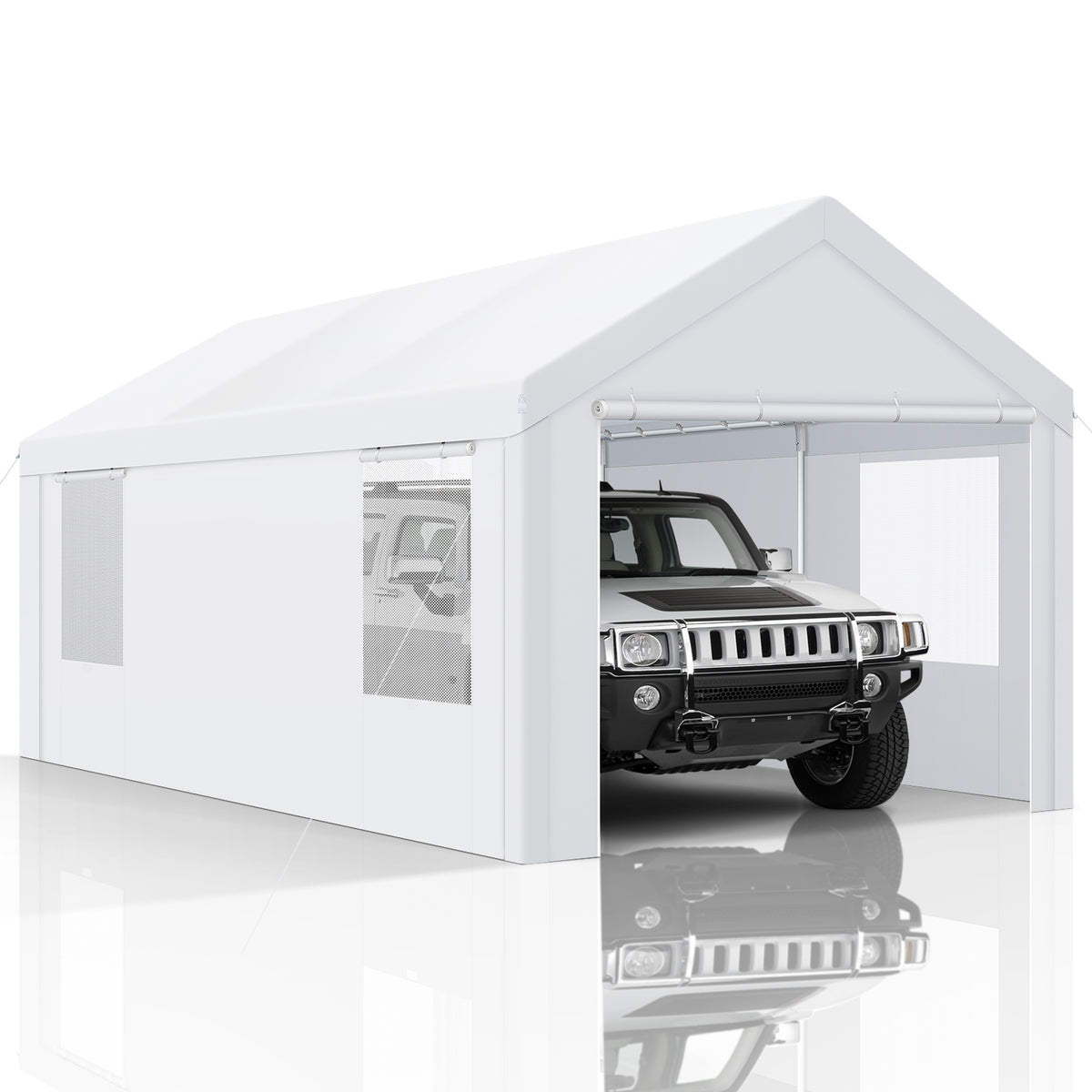 HOTEEL 10'x20' Large Heavy Duty Car Tent with Steel Frame, Portable Garage Wedding Tent Gazebo Big Tents Carport Shelter with Waterproof Top Cover, All-Season Tarp for Outdoor Party Birthday