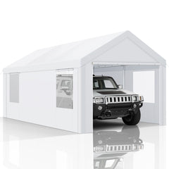 HOTEEL 10'x20' Large Heavy Duty Car Tent with Steel Frame, Portable Garage Wedding Tent Gazebo Big Tents Carport Shelter with Waterproof Top Cover, All-Season Tarp for Outdoor Party Birthday