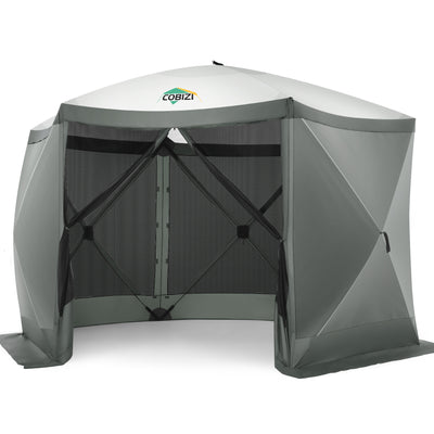 COBIZI 12'x12' Portable 6 Side Pop Up Canopy Screen House Tent, SPC44L