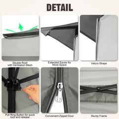 HOTEEL 12x12 Outdoor Waterproof Gazebo, Pop Up Canopy Tent with Adjustable Height, UV Protection & Mosquito Net, Ideal for Parties, Camping, Weddings, and Backyard Events,Brown