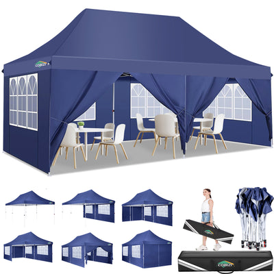 COBIZI 10'x20' Pop Up Waterproof Party Tent Canopy with 6 Removable Sidewalls AMA5924