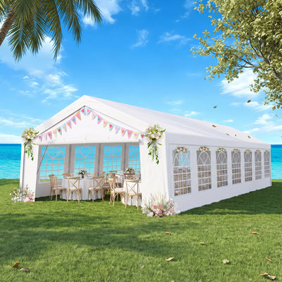 COBIZI 20'x50' Heavy Duty  Party Canopy with 14 Sidewalls & Built-in Sandbags SPC315
