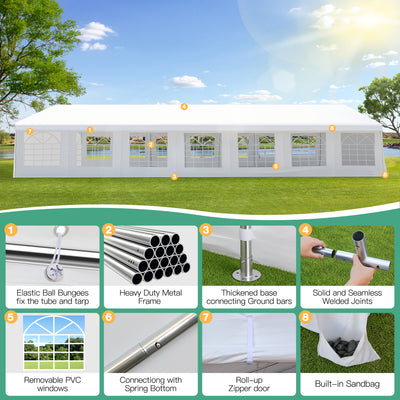 COBIZI 20'x50' Heavy Duty  Party Canopy with 14 Sidewalls & Built-in Sandbags SPC315