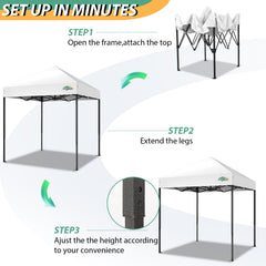 COBIZI 6.5x6.5 FT Pop up Canopy, Waterproof Commercial Canopy Tent,Outdoor Garden Gazebo, with Carry Bag
