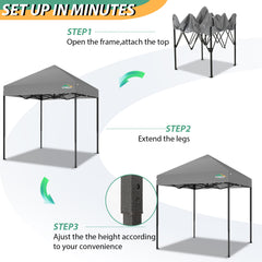 COBIZI 6.5x6.5 FT Pop up Canopy, Waterproof Commercial Canopy Tent,Outdoor Garden Gazebo, with Carry Bag