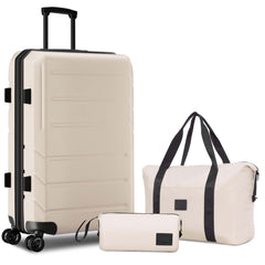 HOTEEL 5 Piece Luggage Sets,Expandable ABS+PC Hardshell Suitcase Set with TSA Lock,Lightweight Carry on Suitcases for Men Women,Beige