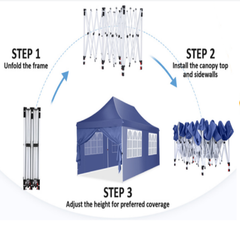 YUEBO 10x20 Pop up Canopy with 6 Removable Sidewalls, Outdoor Canopy Tents for Partie Wedding, Instant Sun Protection Shelter with Upgrade Raised Roof and Carry Bag