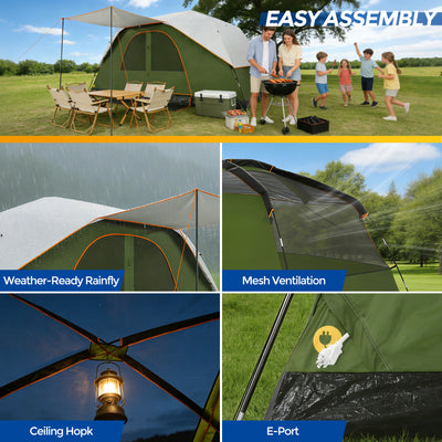 COBIZI 10-12 Person Family Camping Tent-Instant Setup Outdoor Tent 14.5'x8.5' SPC000295