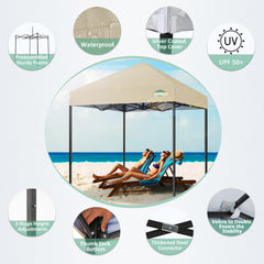 COBIZI 6.5x6.5 FT Pop up Canopy, Waterproof Commercial Canopy Tent,Outdoor Garden Gazebo, with Carry Bag
