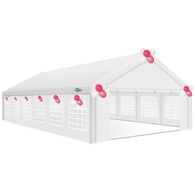 HOTEEL 20'x 40' Large Heavy Duty Outdoor Canopy Party Tent with 8 Removable Sidewalls, UV 50+, Waterproof, Wedding Event Shelter Gazebo, Easy to Set up, Big Tent for Birthday Party, BBQ, White