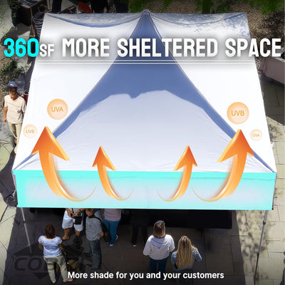 COBIZI 10'x30' Heavy Duty Pop up Canopy Tent with Extended Awning SPC119