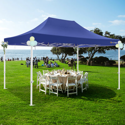 HOTEEL 10x15 Pop Up Canopy Tent Heavy Duty Easy Up Outdoor Canopy Commercial Event Tent Wedding with Roller Bag,UV 50+ & Upgraded No Water Accumulation,Thick Hexagonal Legs