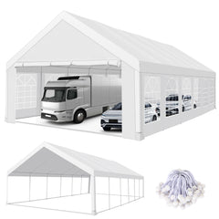 HOTEEL 20x40 Party Tent Heavy Duty with 8 Removable Sidewalls & 4 Built-in Sandbags, Commercial Wedding Large Tent, UV 50+, Waterproof, White