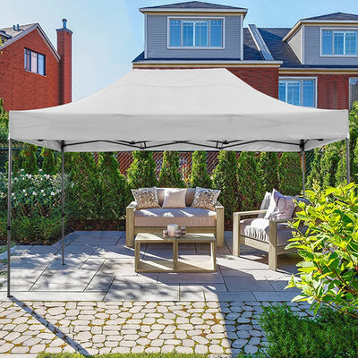 COBIZI 10'x15' Heavy Duty Pop Up Canopy Tent with 4 Sidewalls, Party Tent Outdoor Canopy UV50+ Waterproof Canopy Tent Event Shelter for Parties, Commercial-Series, 3 Adjustable Heights, White AMA005913