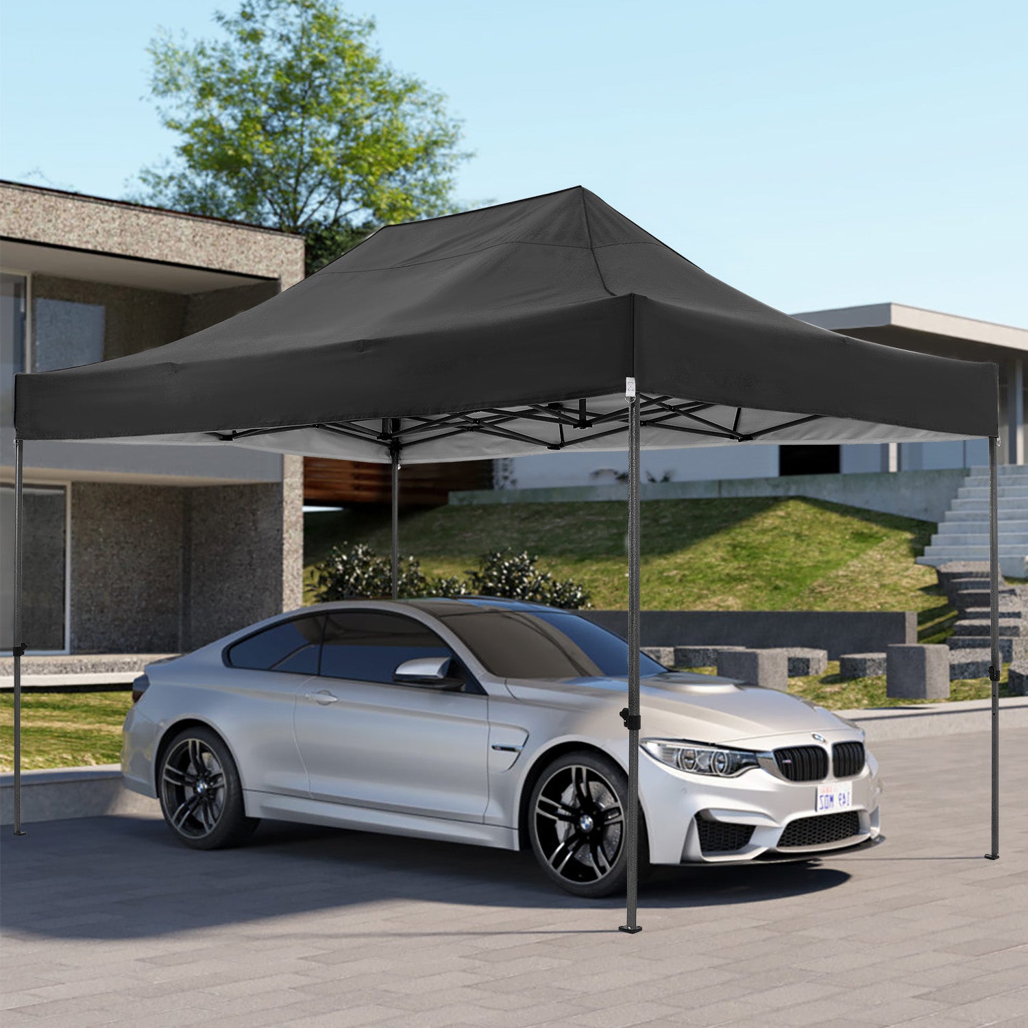 COBIZI 10'x15' Heavy Duty Pop Up Canopy Tent with 4 Sidewalls, Party Tent Outdoor Canopy UV50+ Waterproof Canopy Tent Event Shelter for Parties, Commercial-Series, 3 Adjustable Heights, White AMA005913