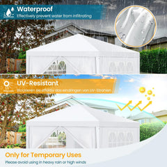 HOTEEL Party Tent 10x10 Canopy Tents for Parties with 6 Removable Sidewalls, Waterproof Outdoor Tent for Weddings and Events