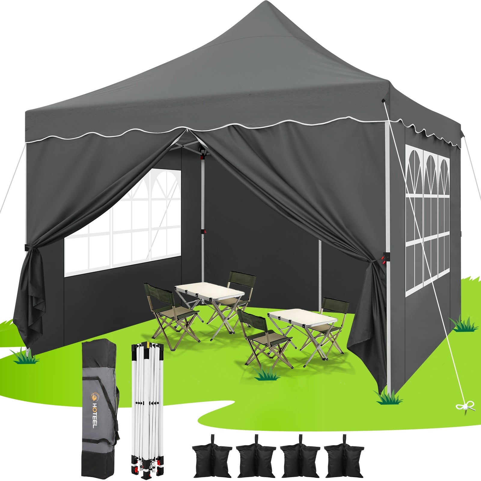 COBIZI 10'X10' Pop Up Canopy With 4 Sand Bag & Carry Bag SPC134