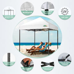 COBIZI 6.5x6.5 FT Pop up Canopy, Waterproof Commercial Canopy Tent,Outdoor Garden Gazebo, with Carry Bag