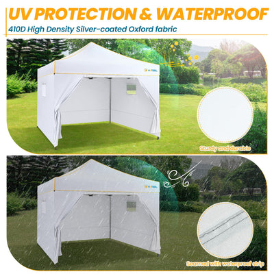 HOTEEL Canopy Tent 10x10 Pop Up Canopy, Outdoor Easy Up Canopy With Sidewalls, Portable Event Tent