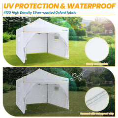 HOTEEL Canopy Tent 10x10 Pop Up Canopy, Outdoor Easy Up Canopy With Sidewalls, Portable Event Tent