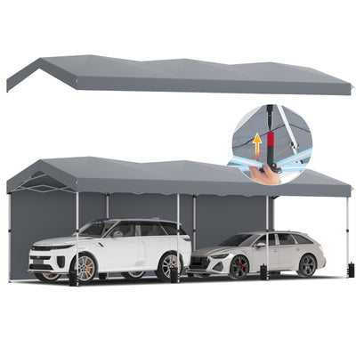 COBIZI 10'x30' Pop Up Canopy-Easy Up Carport Canopy with One Push Setup-Outdoor Sun Shade&Waterppof Tent for Parties, Camping, Events-with 3 Sidewalls,Wheel Bag,4 Weight Bags,4 Ropes& 12 Stakes