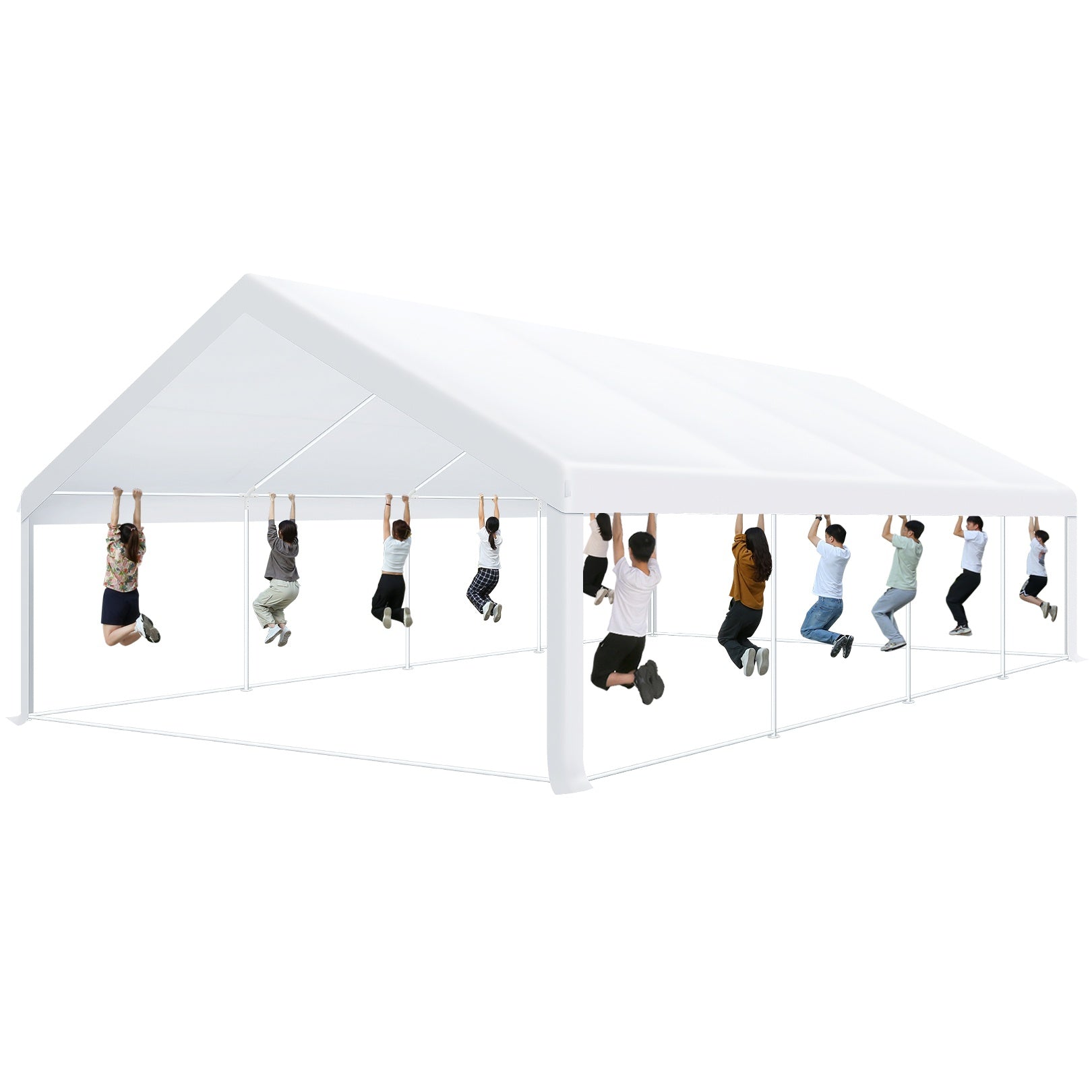 HOTEEL 20x30 Party Tent Heavy Duty with Removable Sidewalls & 4 Built-in Sandbags, Commercial Wedding Large Tent, UV 50+, Waterproof, White