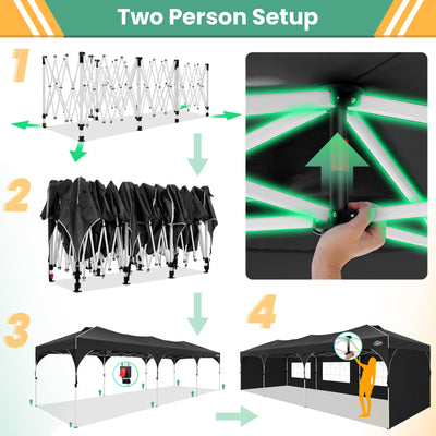 COBIZI 10'x10'/10'x20'/10'x30' Pop Up Canopy with 4 Sidewalls  SPC143 Series
