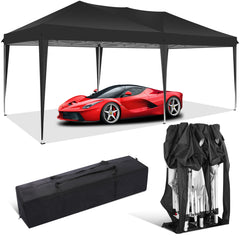 COBIZI 10x20 EZ Pop Up Canopy Tent Party Tent Outdoor Event Protable Instant Shelter Canopy Gazebo with Sandbags and Carry Bag,Black