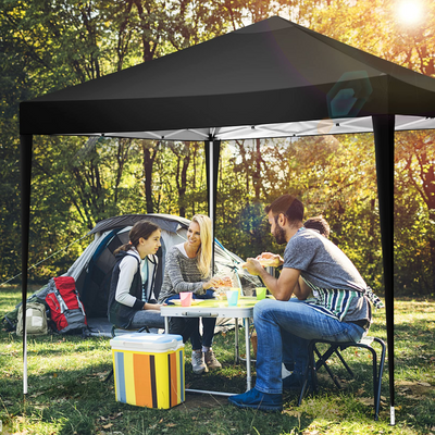 COBIZI 10x10ft Pop up Canopy Tent with 4 Sidewalls, Easy up Outdoor Waterproof Camping Tent,for Parties,Picnic, Black