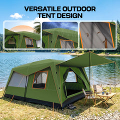 HOTEEL 10 Person Camping Tent Family Tents, Instant Cabin Tents, Family Cabin Multi Room Pop Up Tents Car Camping for Parties, Music Festival Tent, Big, Easy Up, Included Storage Pockets