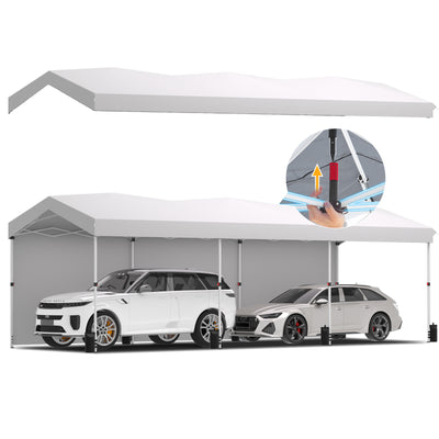 COBIZI 10'x30' Pop Up Canopy-Easy Up Carport Canopy with One Push Setup-Outdoor Sun Shade&Waterppof Tent for Parties, Camping, Events-with 3 Sidewalls,Wheel Bag,4 Weight Bags,4 Ropes& 12 Stakes
