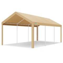 COBIZI Carport 10x20 ft Heavy Duty Car Canopy with Roll-up Windows Portable Garage with Removable Sidewalls & Door, Outdoor Canopy Carport Portable Car Tent Garage Car Canopy with Steel Frame, Gray
