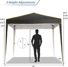 HOTEEL Pop up Canopy Tent 10x10 Commercial Instant Canopy with 4 Sidewalls & Carry Bag,Portable Tent for Parties Beach Camping Party Event Shelter Sun Shade